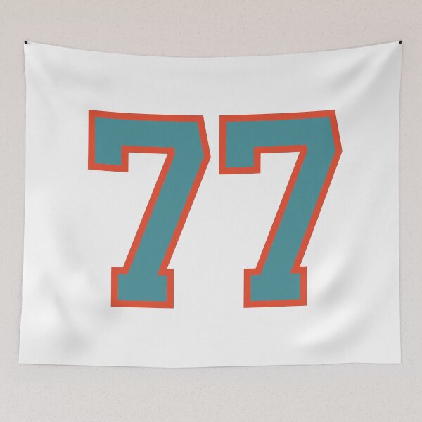 Item preview, 77 number, aqua orange lucky sports seventy seven designed and sold by ArtIsParty.