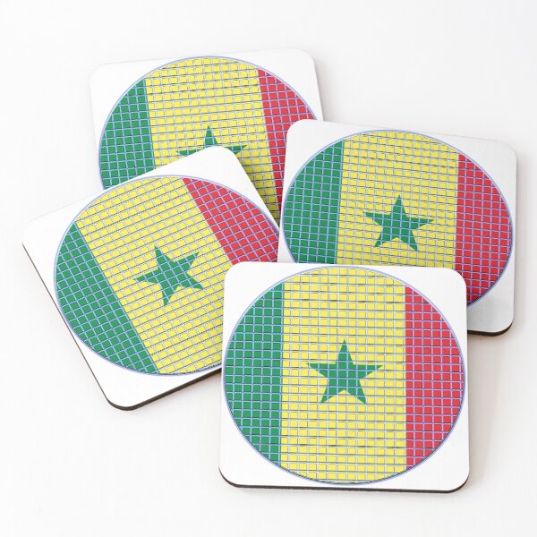 Item preview, Senegal Flag Rounded - Squares Pixel  designed and sold by MoonElite.