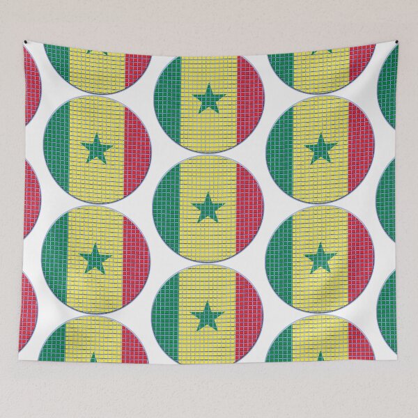 Item preview, Senegal Flag Rounded - Squares Pixel  designed and sold by MoonElite.