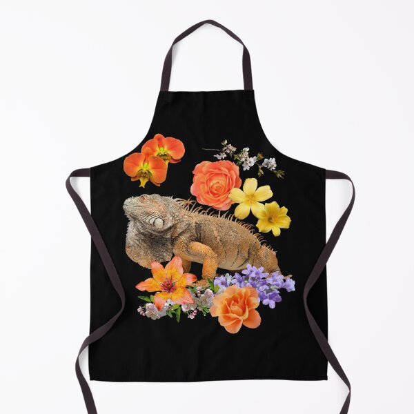Item preview, Big Iguana With Lovely Orange Flowers Design designed and sold by EarthArtDesigns.