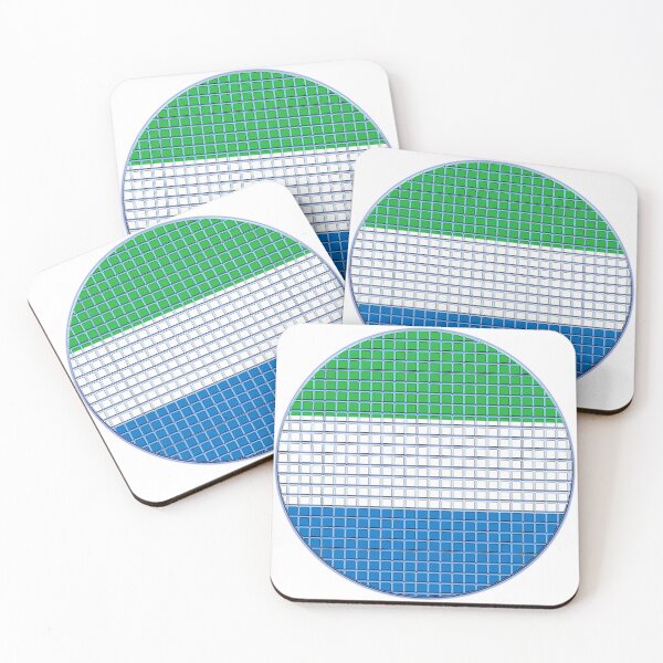 Item preview, Sierra Leone Flag Rounded - Squares Pixel  designed and sold by MoonElite.