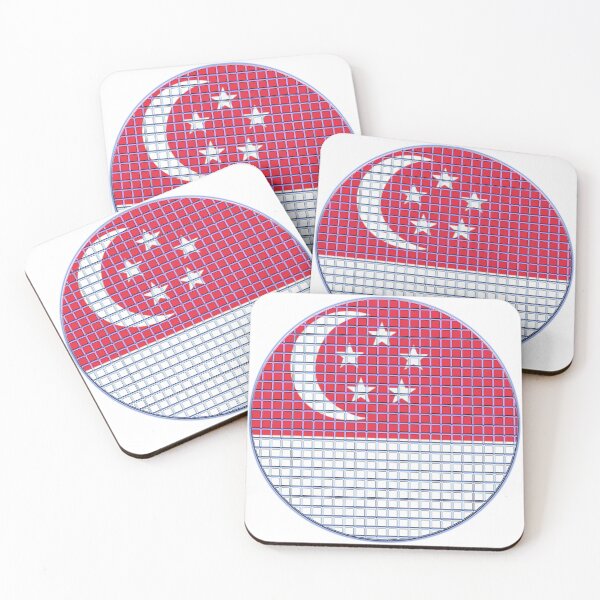 Item preview, Singapore Flag Rounded - Squares Pixel  designed and sold by MoonElite.