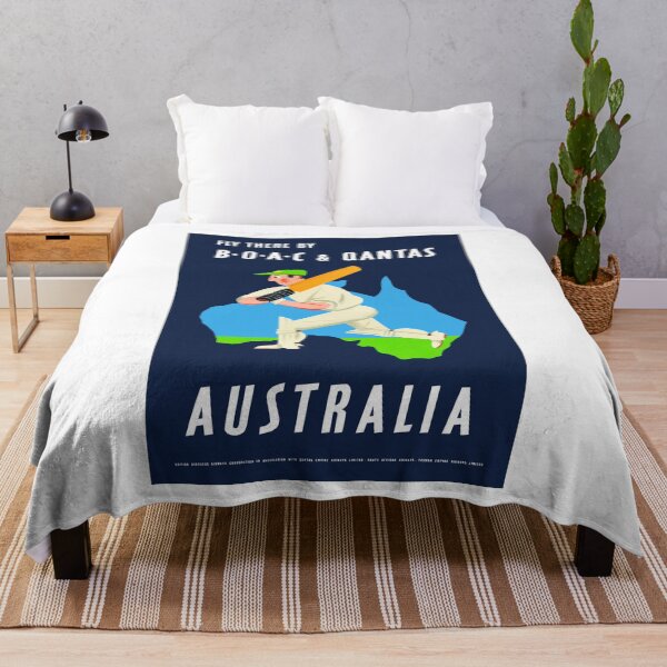 Item preview, 1953 AUSTRALIA Cricket Airline Travel Poster designed and sold by retrographics.
