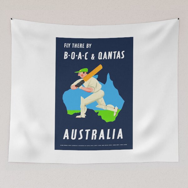 Item preview, 1953 AUSTRALIA Cricket Airline Travel Poster designed and sold by retrographics.