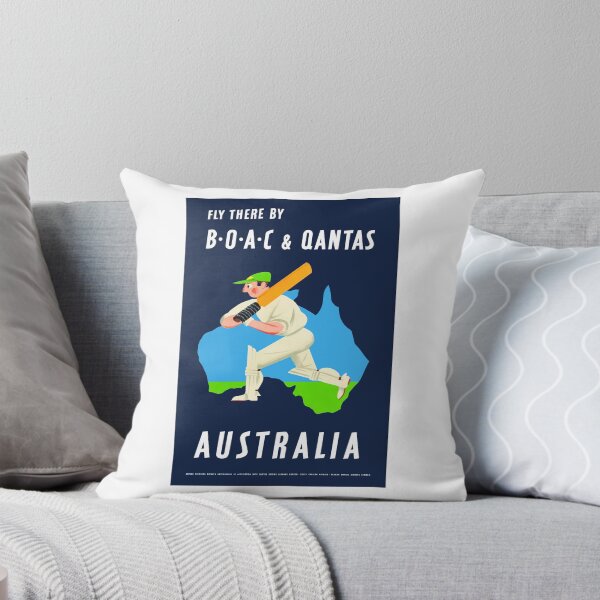 Item preview, 1953 AUSTRALIA Cricket Airline Travel Poster designed and sold by retrographics.