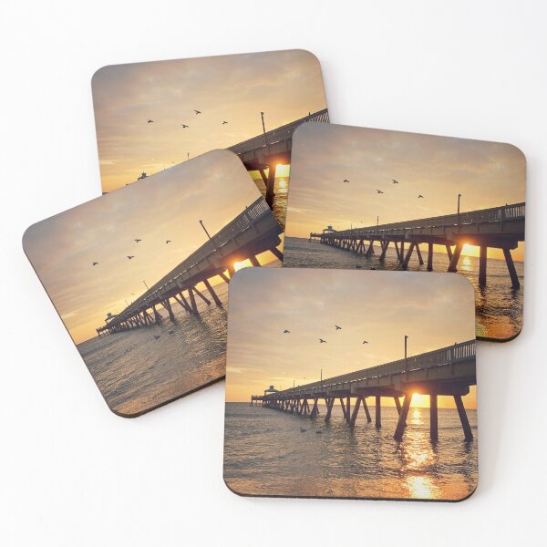 Item preview, Orange Sunrise on the Beach + Pier designed and sold by ExploreOutdoors.