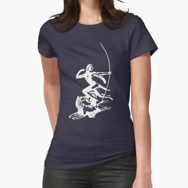 Diana hunting with Wolf - White Fitted T-Shirt