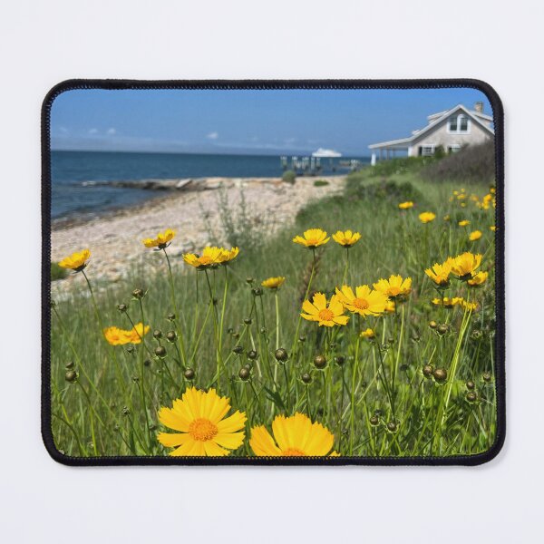 Item preview, Yellow Coreopsis Flowers on beach, Martha's Vineyard designed and sold by ExploreOutdoors.