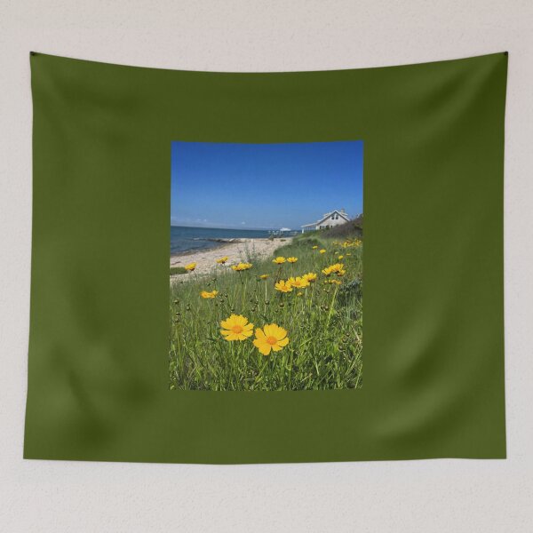 Item preview, Yellow Coreopsis Flowers on beach, Martha's Vineyard designed and sold by ExploreOutdoors.
