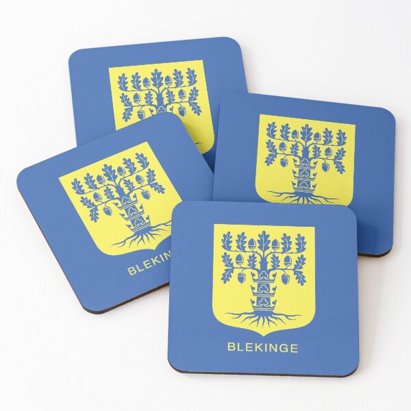 Item preview, Oak with Tree Crowns, the Coat of Arms of Blekinge, Sweden, Yellow Print (Svenska Landskap) designed and sold by Landskapsbutiken .com.