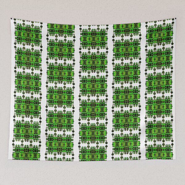 Item preview, African Symbolic Cloth Design in Greens - "The Knowledge of Tradition"   designed and sold by Tony Cisse.