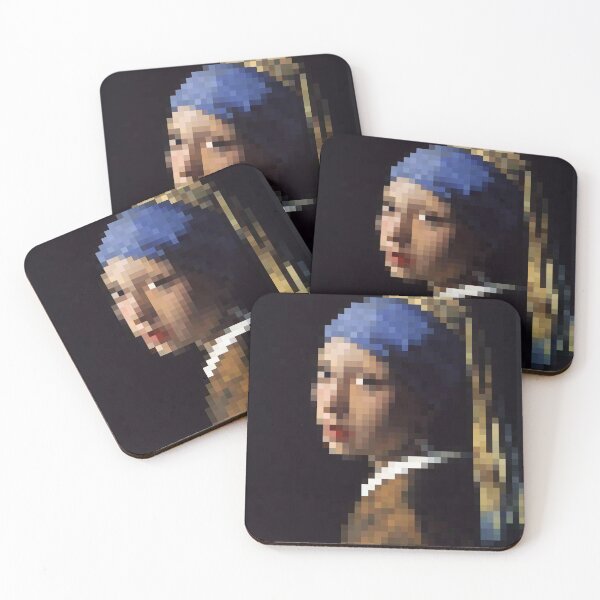 Item preview, Girl with a Pearl Earring Painting Pixelated designed and sold by PixelMe2.