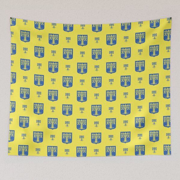 Item preview, Blekinge Tree Crown Oak, Yellow and Blue Pattern (Sweden/ Svenska landskap) designed and sold by Landskapsbutiken .com.