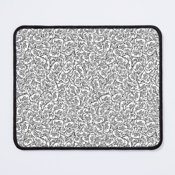 Item preview, Black and White Hello Text Motif Random Pattern designed and sold by DFLC Prints.