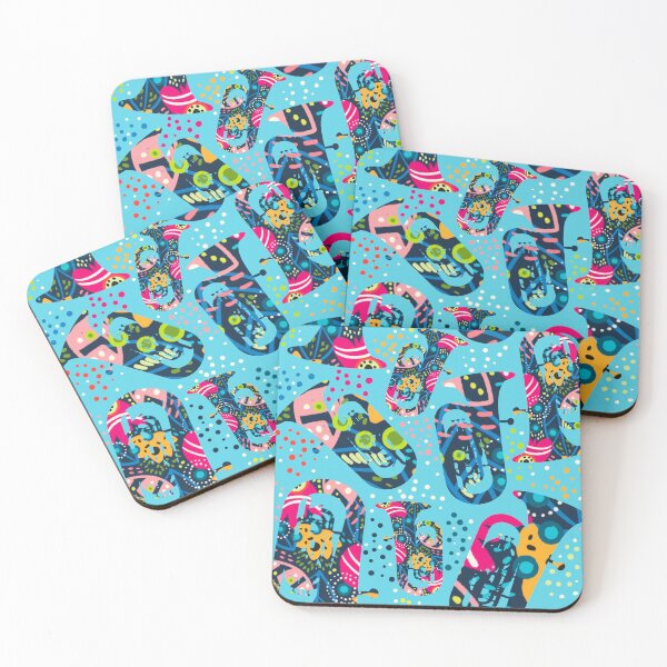 Item preview, Festival of Tumbling Floral Tubas Repeat Pattern designed and sold by NattyDesigns.