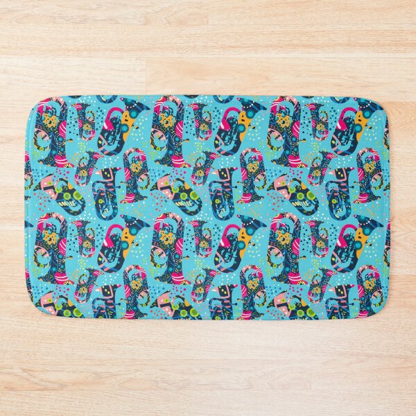 Item preview, Festival of Tumbling Floral Tubas Repeat Pattern designed and sold by NattyDesigns.