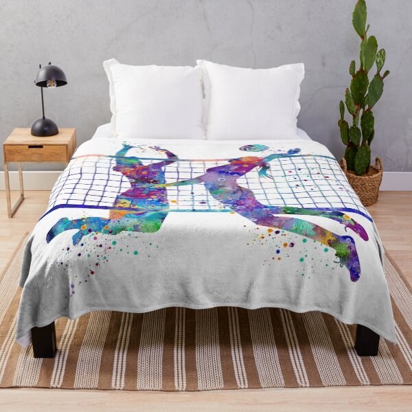 Item preview, Volleyball Girls Playing Colorful Watercolor designed and sold by LotusGifts.