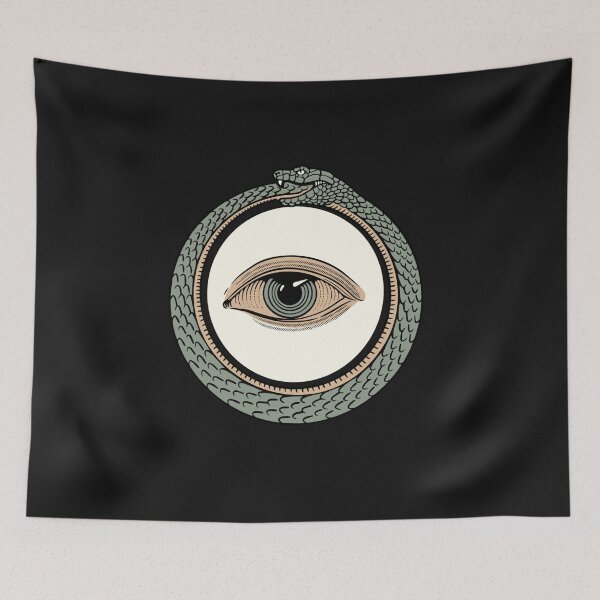 Item preview, All Seeing Eye Mason Masonic Mystic Eye Mystery Magic Ouroboros Illuminate designed and sold by CattlettArt.