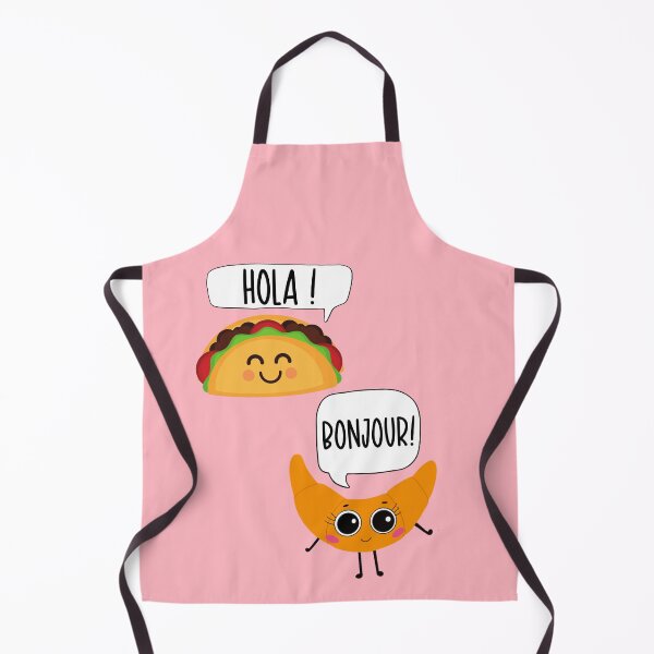 Item preview, Taco and Croissant saying Hello in Spanish and French Funny designed and sold by elvisg03.