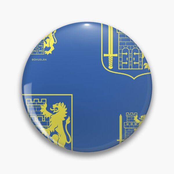 Item preview, Bohuslän Lion Sword Tower, Blue and Yellow Pattern (Sweden/ Svenska landskap) designed and sold by Landskapsbutiken .com.