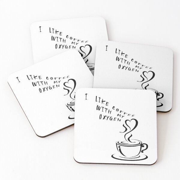 Item preview, i like coffee with my oxygen designed and sold by Ala'Salem| Cute Characters, Real Moods.