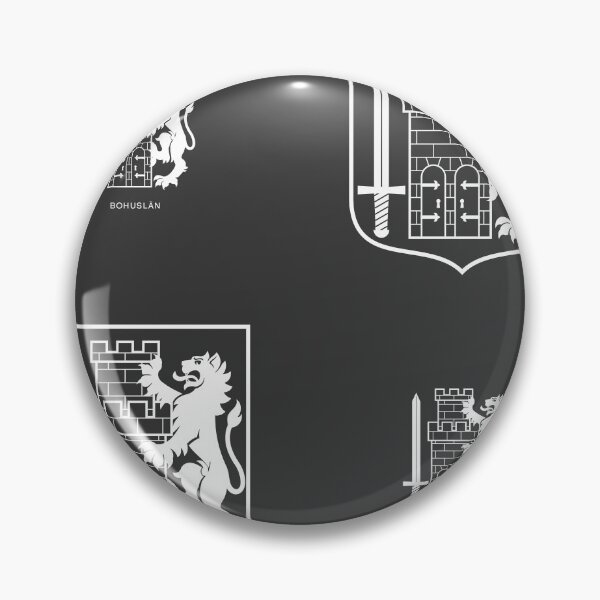 Item preview, Bohuslän Lion Sword Tower, Black and White Pattern (Sweden/ Svenska landskap) designed and sold by Landskapsbutiken .com.