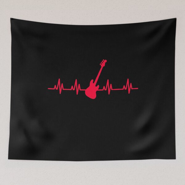Item preview, EKG Heart Beat Bass Guitar in Red designed and sold by PS100Art.