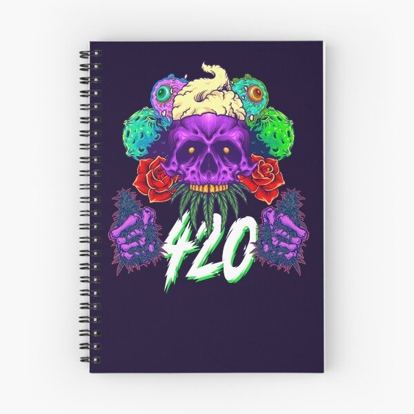 Item preview, Trippy Purple Galactic All Seeing Stoner Skull with Roses - 420 Design designed and sold by YomeHayin.