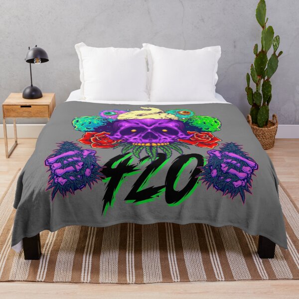 Item preview, Trippy Purple Galactic All Seeing Stoner Skull with Roses - 420 Design designed and sold by YomeHayin.