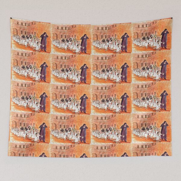 Item preview, School Children And Nuns Walking Through The Convent  designed and sold by DonSylvester.