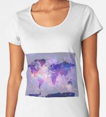Weltkarte Premium Rundhals-Shirt