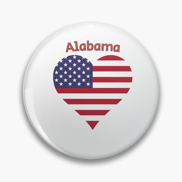 Item preview, Alabama American Flag Heart designed and sold by Queen1120.