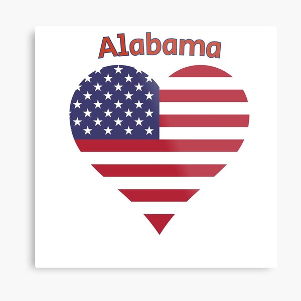 Item preview, Alabama American Flag Heart designed and sold by Queen1120.