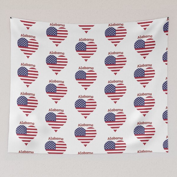 Item preview, Alabama American Flag Heart designed and sold by Queen1120.