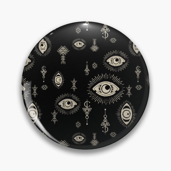Item preview, Black and beige eye ethnic berber symbol pattern designed and sold by ILOVECHIWAWA.