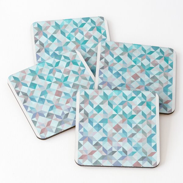 Item preview, Geometric patchwork stars aqua designed and sold by creativemonsoon.