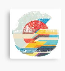 Digital Sun Horizon Canvas Print