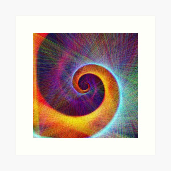 Fibonacci spiral, linify Art Print
