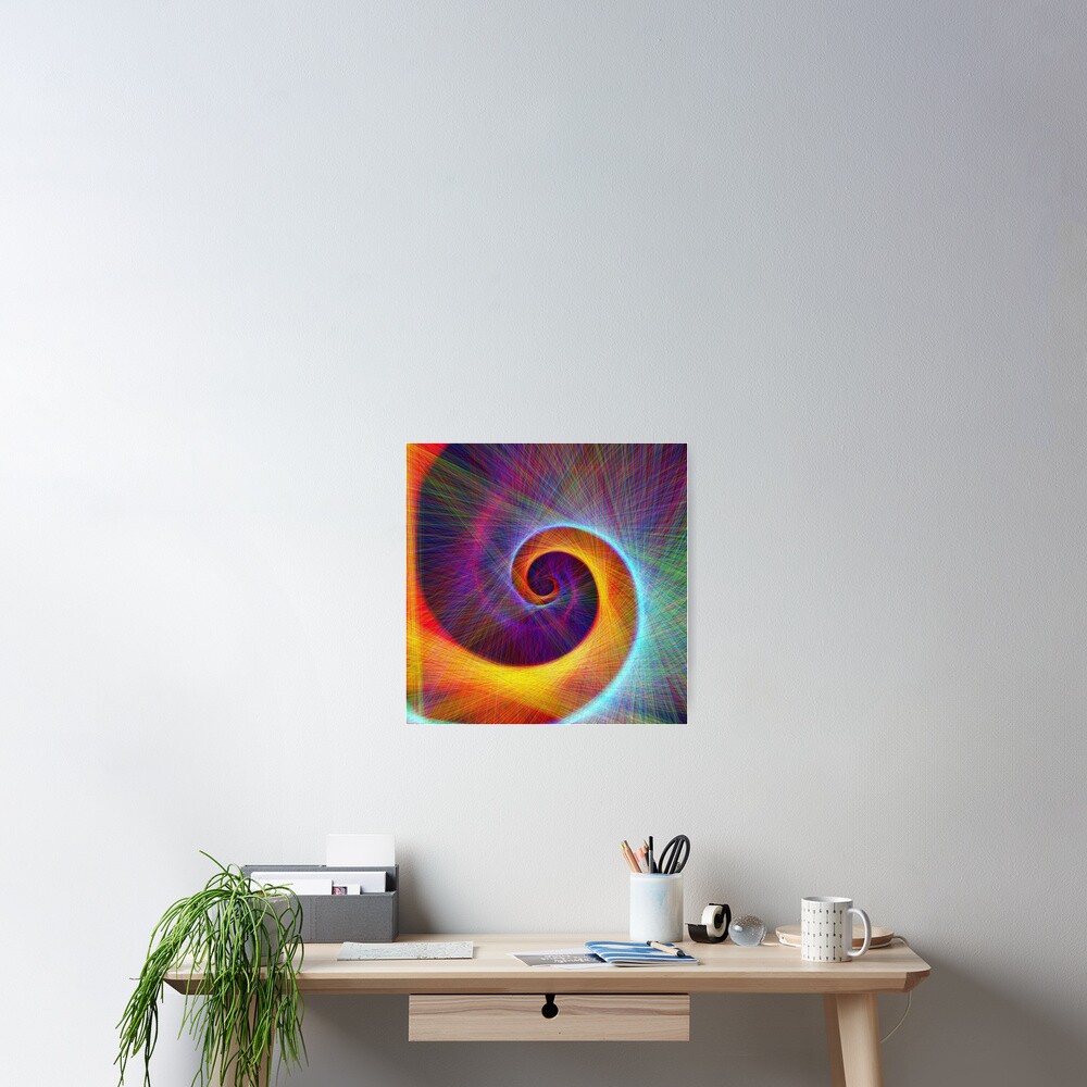 Fibonacci spiral, linify Poster