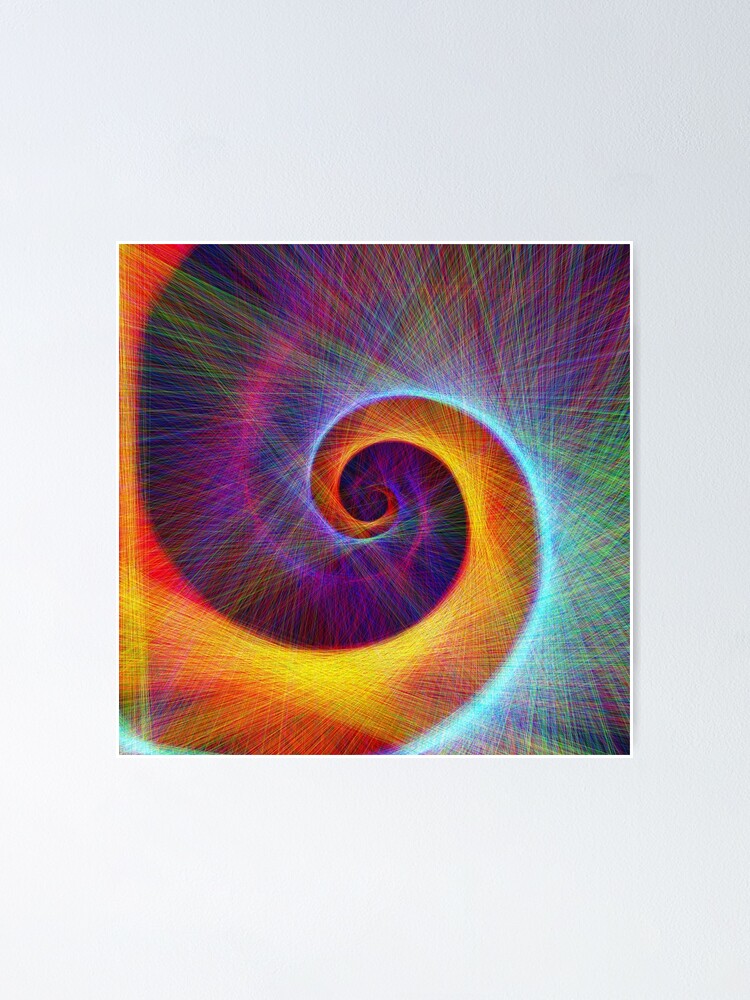 Alternate view of Fibonacci spiral, linify Poster