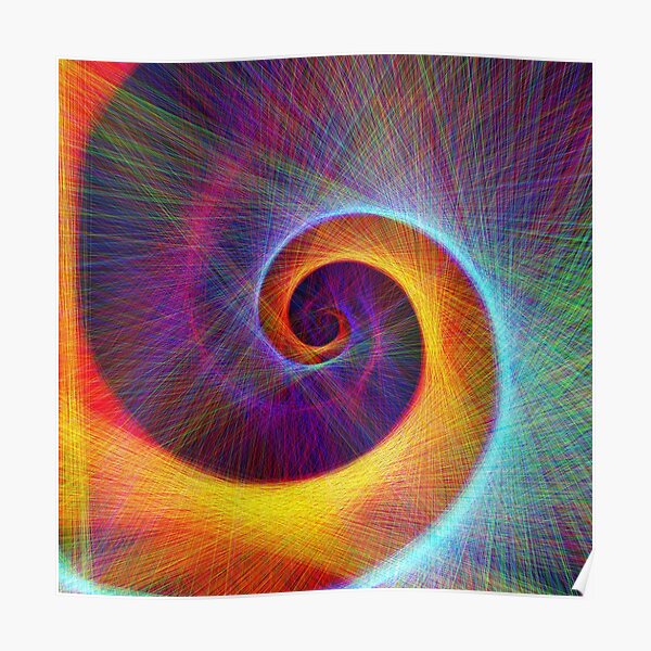 Fibonacci spiral, linify Poster