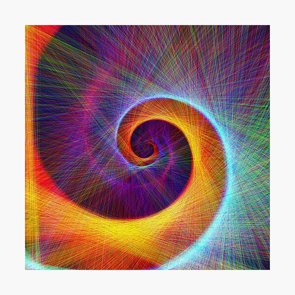 Fibonacci spiral, linify Photographic Print