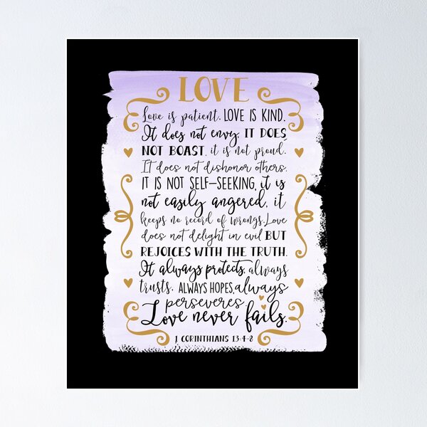 Item preview, Bible Verse, 1 Corinthians 13:4-8, The Love Verse designed and sold by PrintedKat.