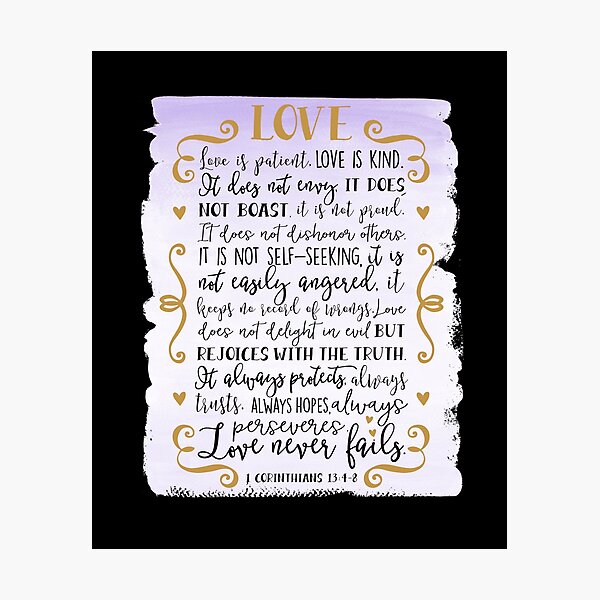 Item preview, Bible Verse, 1 Corinthians 13:4-8, The Love Verse designed and sold by PrintedKat.