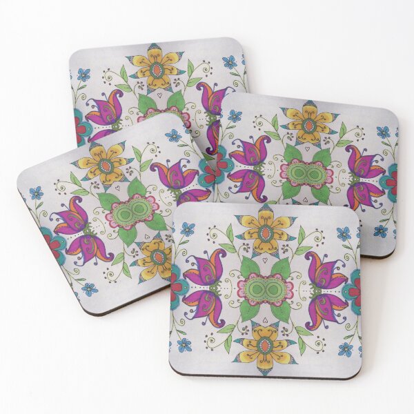 Item preview, Multicolor Floral Mosaic Tile | bohemian decor designed and sold by NathBros.