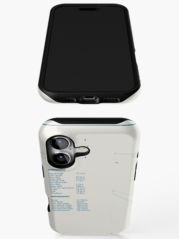 A380 technical drawing plane iPhone Case