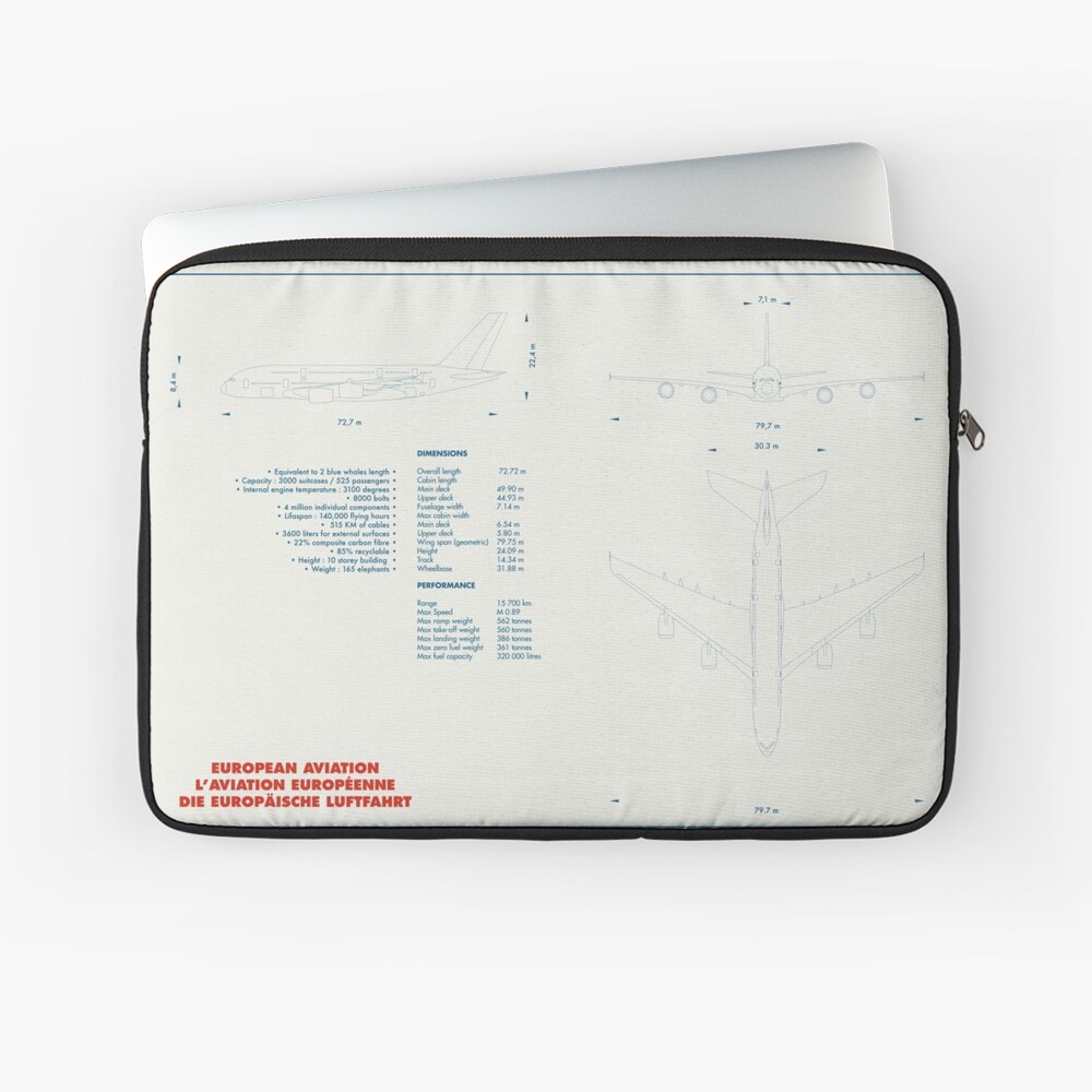 A380 technical drawing plane iPhone Case