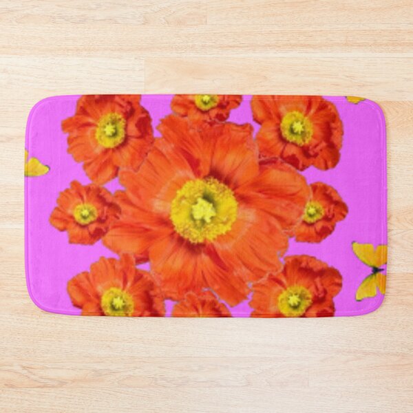 Item preview,  ORANGE POPPY FLOWERS GARDEN YELLOW BUTTERFLIE PINK ART designed and sold by sharlesart.