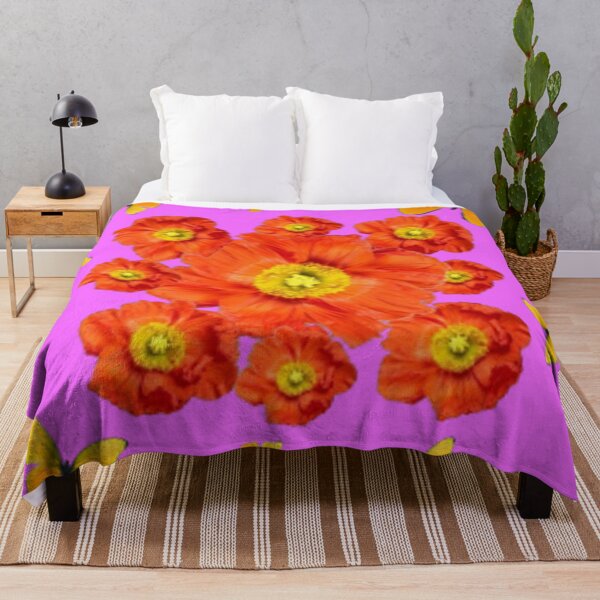 Item preview,  ORANGE POPPY FLOWERS GARDEN YELLOW BUTTERFLIE PINK ART designed and sold by sharlesart.