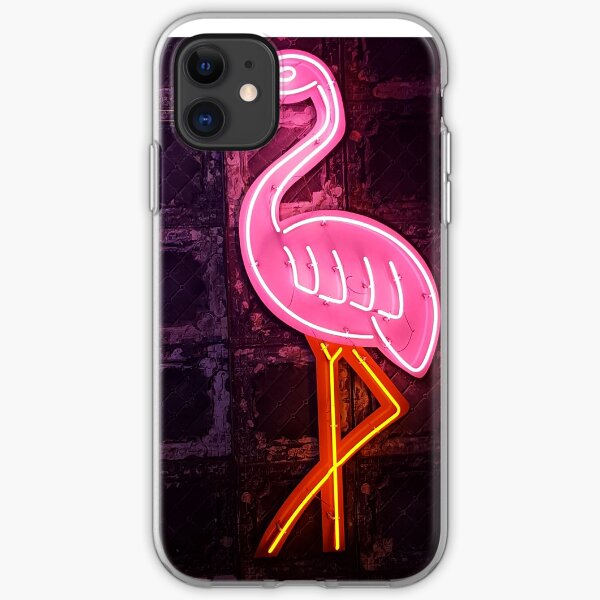 Neon Pink Flamingo iPhone Soft Case
